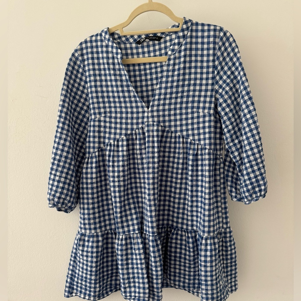 Zara Gingham Beach Coverup
